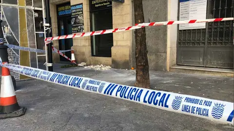 Zona acordonada en la calle Larga de Jerez