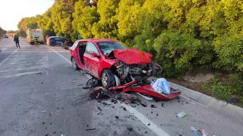 Accdiente en la A-2004 entre Jerez y Los Barrios