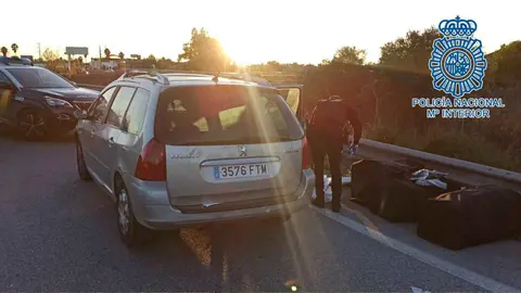 Coche intervenido en Jerez con 52 kilos de marihuana