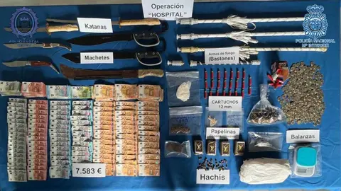 Material intervenido en la Operaci&oacute;n Hospital en la barriada de San Benito en Jerez