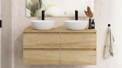 Mueble de ba&ntilde;o con lavabo y espejo Sand de Leroy Merlin