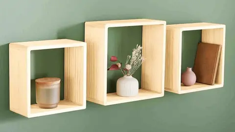 La estanter&iacute;a de pared de Lidl que se parece a la Kallax de Ikea pero es m&aacute;s bonita y barata