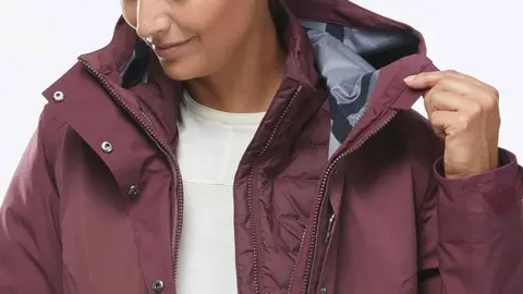 Chaqueta 3 en 1 de monta&ntilde;a y trekking impermeable Mujer Forclaz Travel900 en Decathlon