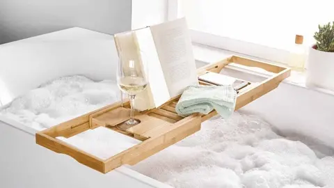 Bandeja de bamb&uacute; para la ba&ntilde;era Livarno Home