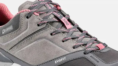 Zapatillas de monta&ntilde;a y trekking impermeables Mujer Quechua MH500 gris de Decathlon