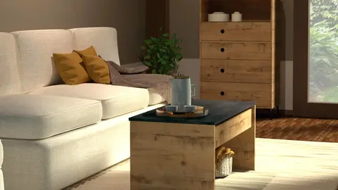 Dale un toque &uacute;nico a tu sal&oacute;n con la nueva mesa de centro elevable de Leroy Merlin