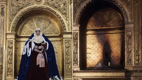 Nuevo incendio con una Virgen afectada en Sevilla. Estos son los da&ntilde;os ocasionados en la imagen