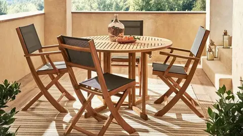 Mesa de balc&oacute;n de acacia Tahoma de El Corte Ingl&eacute;s