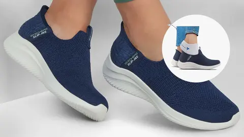 Nuria Roca evita sorpresas y elige las zapatillas Skechers que te pones sin agacharte y metes en la lavadora