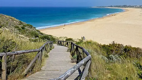 Impactante accidente en C&aacute;diz Un hombre es arrastrado por una ola en una playa