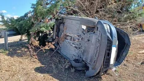 Brutal accidente de tr&aacute;fico en la A-445 a la altura de La Carlota en C&oacute;rdoba