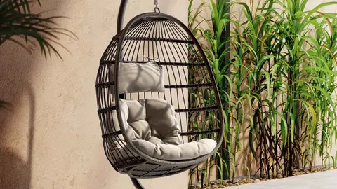 Sill&oacute;n colgante de acero y aluminio Suki gris de Leroy Merlin