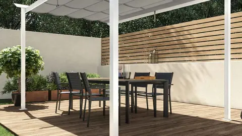 P&eacute;rgola de aluminio NATERIAL Omega blanco de 282x400 cm de Leroy Merlin