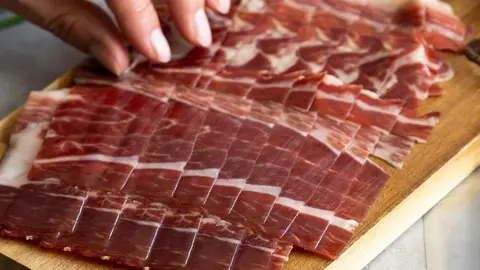 Jamon ib&eacute;rico cortado de Legado