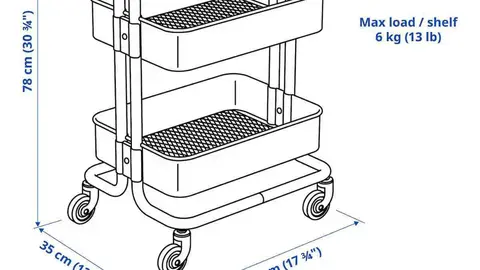 El carrito de Ikea que est&aacute; rebajado con varias funciones y f&aacute;cil de mover por toda tu casa