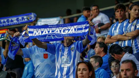 Afici&oacute;n del M&aacute;laga CF en el Estadio La Rosaleda