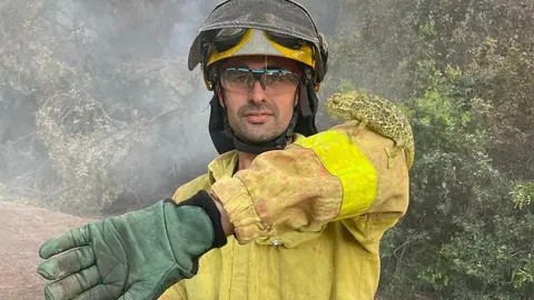 Camale&oacute;n rescatado en el incendio de Puerto Real