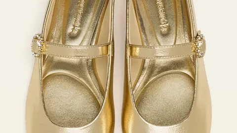 Bailarinas planas doradas en El Corte Ingl&eacute;s