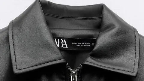 Cazadora crop efecto piel