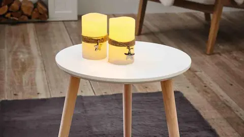 Mesa auxiliar de tablero redondo Livarno Home de Lidl