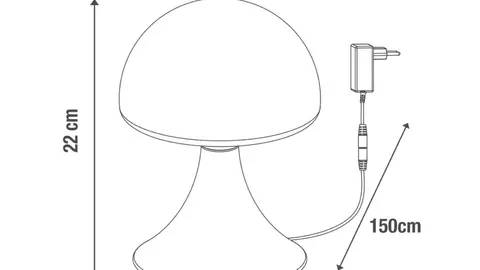 L&aacute;mpara de sobremesa LED INSPIRE Kinoko t&aacute;ctil n&iacute;quel de Leroy Merlin