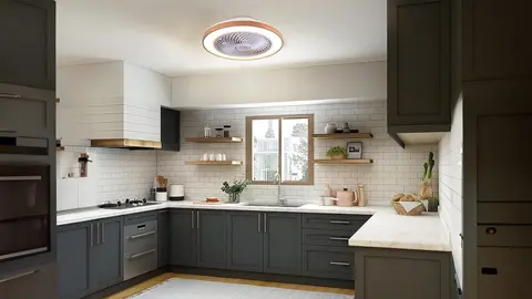 Adi&oacute;s aspas del techo con este ventilador con l&aacute;mpara de Amazon llena de elegancia la cocina