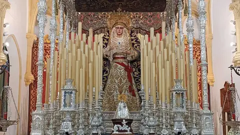 La Virgen de la Estrella en el palio de la hermandad de la Sagrada Cena