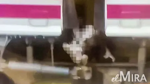 Imagen del cuerpo entre los vagones del tren