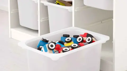 Combinaci&oacute;n de almacenaje con cajas TROFAST de Ikea