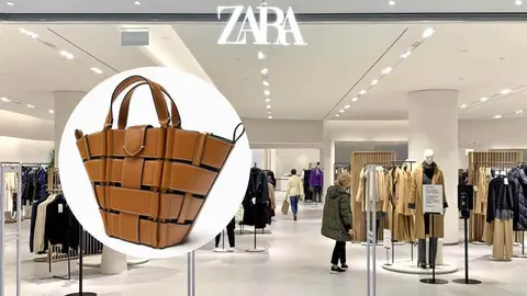 Bolso formato mini shopper de Zara, Grupo Inditex