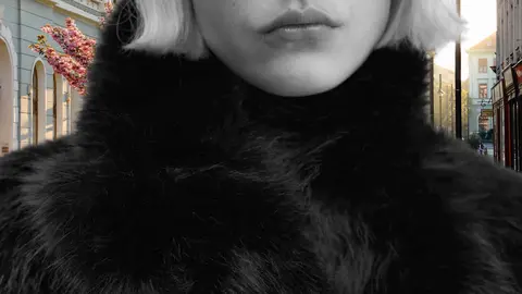 Abrigo de pelo con solapas de Mango