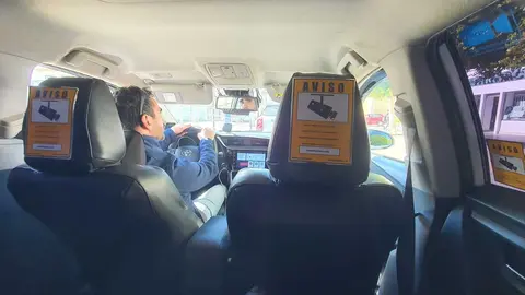 C&aacute;mara de seguridad en el taxi de Daniel Catal&aacute;n