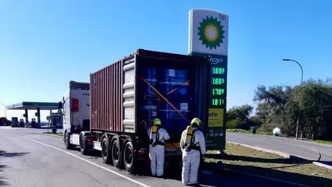 Cami&oacute;n intervenido en Jerez