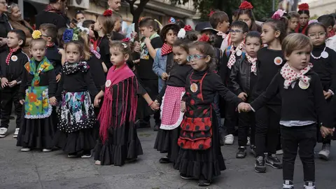 Pascalles de alumnos del CEIP La Ina por el D&iacute;a Internacional del Flamenco | Foto: Jos&eacute; Antonio Pliego para El MIRA