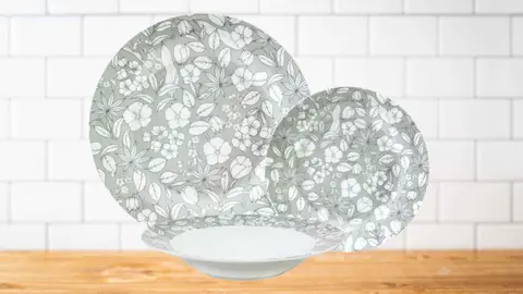 Vajilla de porcelana de CARREFOUR HOME con flores