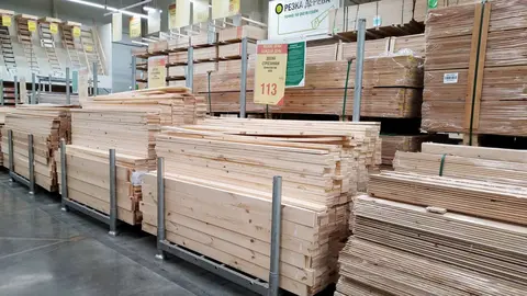 Secci&oacute;n de madera al corte de Leroy Merlin