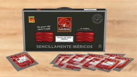 Malet&iacute;n Navidul de jam&oacute;n ib&eacute;rico con 10 sobres de 70 g en Alcampo