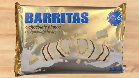 Barritas chocolate blanco Hacendado de Mercadona