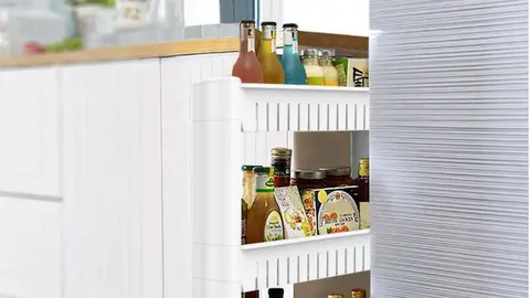 Organizador de productos deslizante con ruedas y 3 estantes de Carrefour