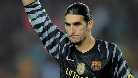 Pinto, durante su etapa en el FC Barcelona