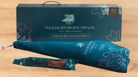 Estuche con jam&oacute;n ib&eacute;rico de bellota 100% pieza de 6 kg S&aacute;nchez Romero Carvajal
