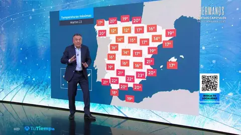Roberto Brasero da el pronostico del tiempo en Antena 3