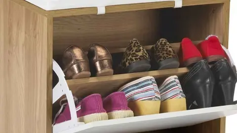 Banco/zapatero blanco cerezo de Carrefour