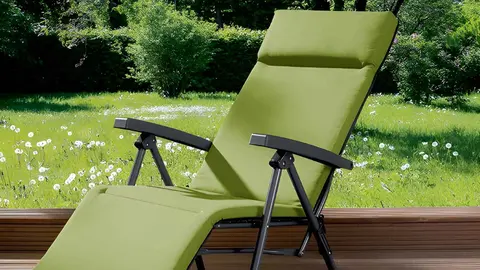 Sill&oacute;n reclinable con coj&iacute;n verde de Lidl