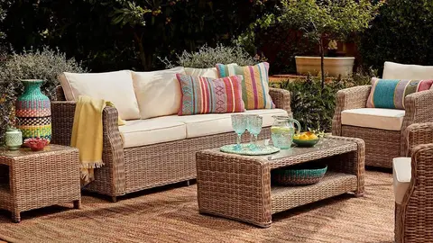 Sof&aacute; de jard&iacute;n de 3 plazas, mesa y tumbona Le Mans de El Corte Ingl&eacute;s