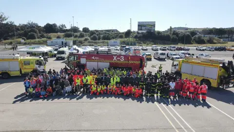 Simulacro a&eacute;reo en Jerez