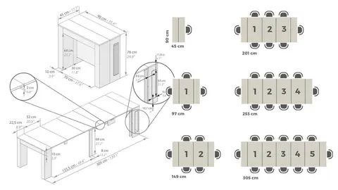 Mesa Consola Extensible Easy MOBILI FIVER en Amazon