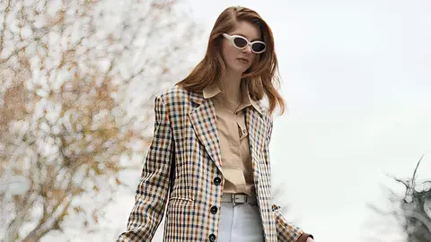 Abrigo de cuadros de Sfera en El Corte Ingl&eacute;s