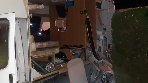 Estado en el que qued&oacute; la autocaravana en la que se produjo la explosi&oacute;n