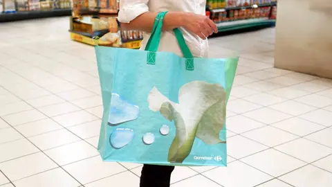 Bolsa biodegradable de compra de Carrefour